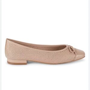 Saks Fifth Avenue Beige Perforated faux leather  Flats